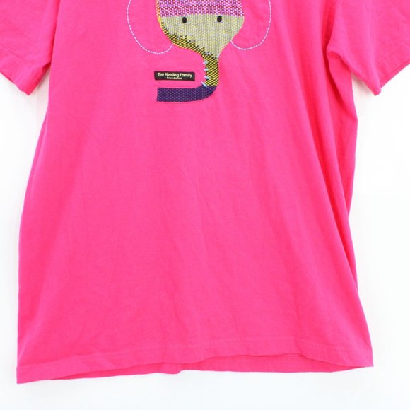 Vintage No Problem T-Shirt Men's Pink Short Sleeve Elephant Embroidered Logo L - Picture 4 of 9